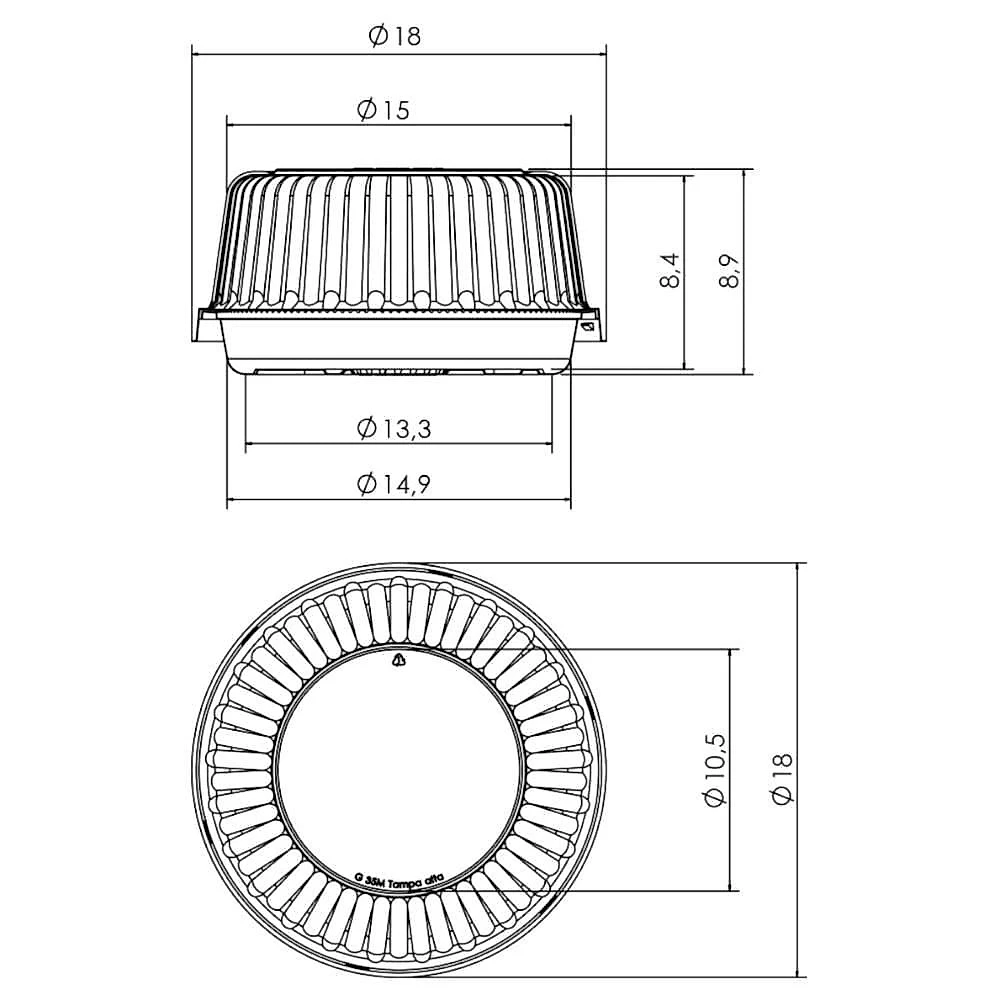 Embalagem para Bolo G35MA Super Resistente com Tampa Transparente Base Branca 100 Unidades