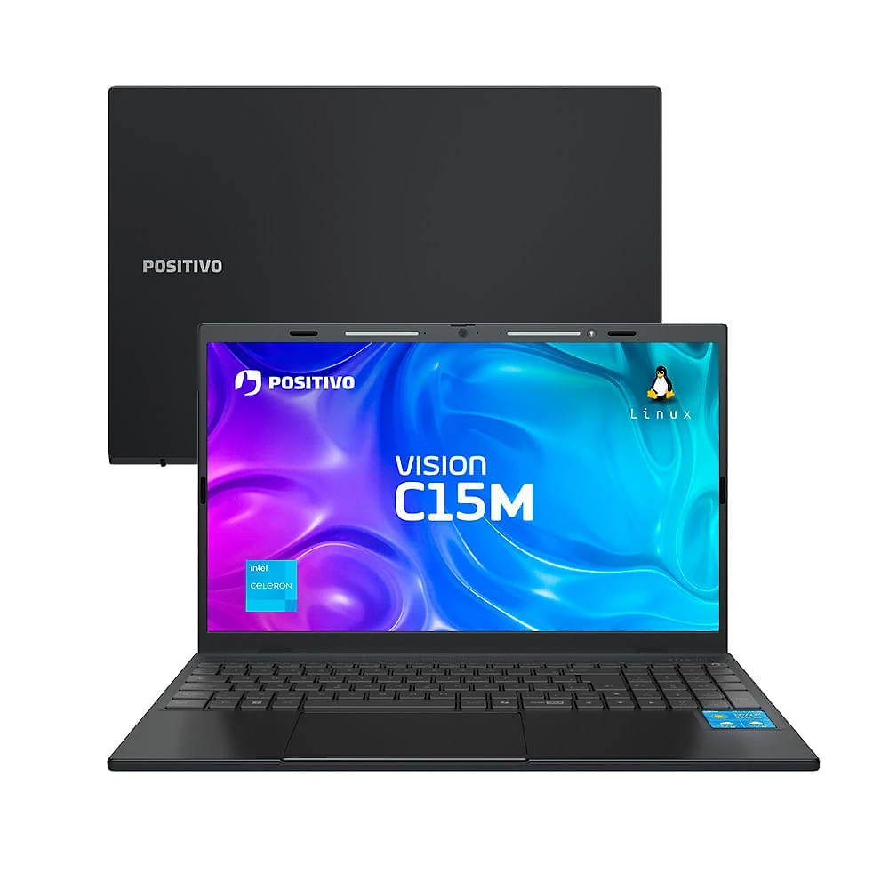 Notebook Positivo Vision C15M Intel® Celeron® N4500 Linux 8GB RAM 256GB eMMC 15.6" Full  HD IPS – Minitela - Cinza