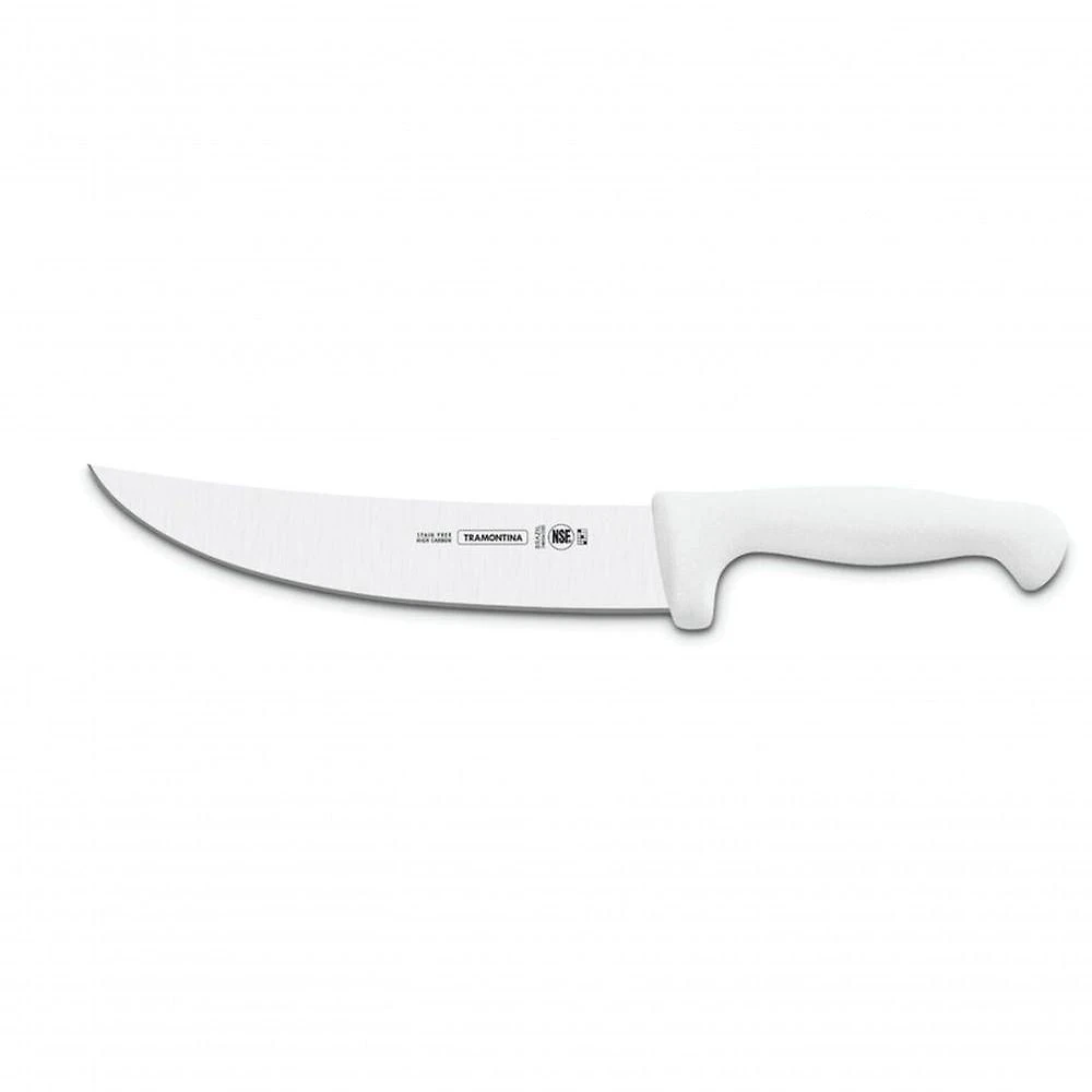 Faca Para Carne Tramontina Profissional Com Lâmina Em Aço Inox E Cabo De Polipropileno Branco 10