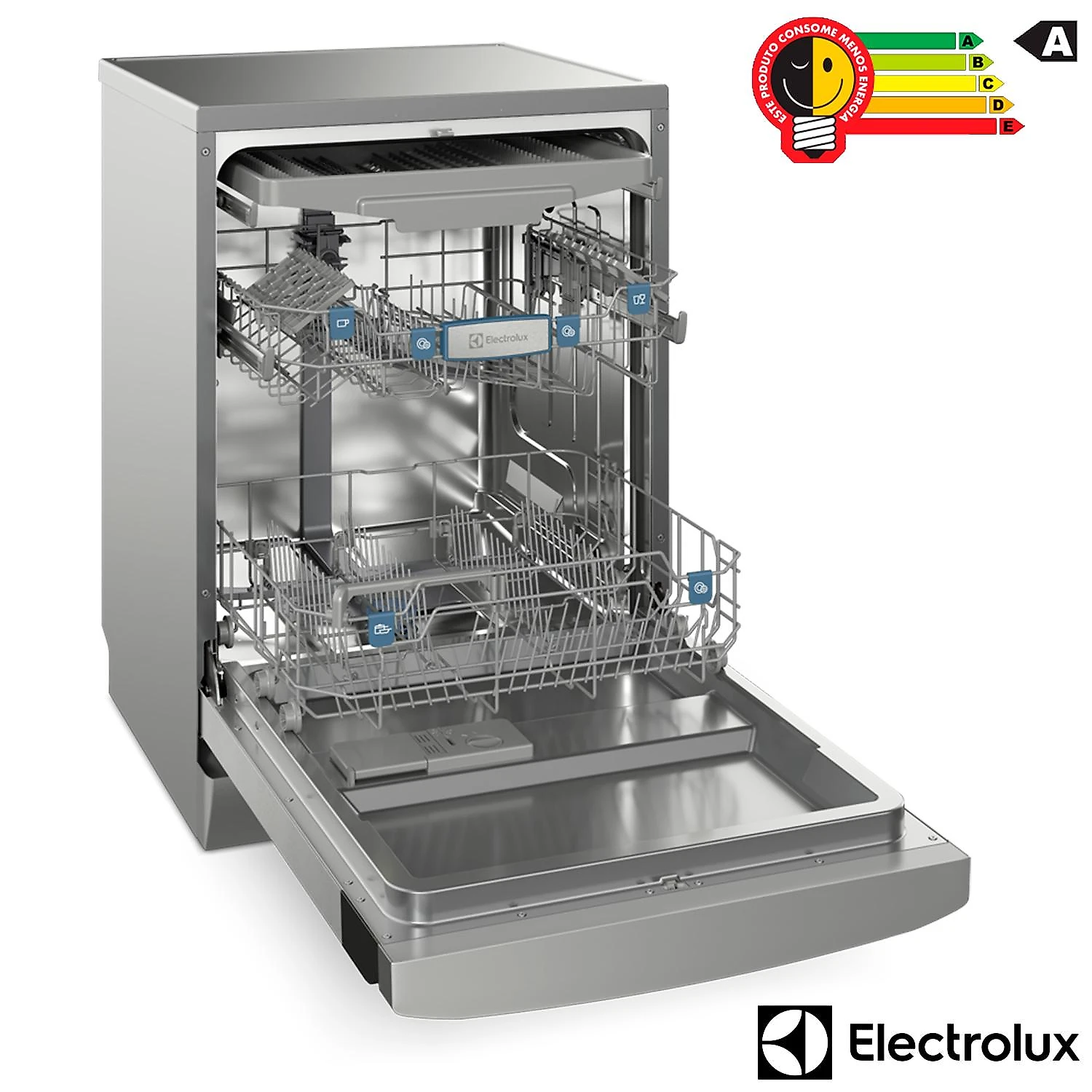 Lava-Louças Electrolux com a porta Inox, 14 Serviços, 07 Programas de Lavagem e Função Higienizar Compras - LL14X 110
