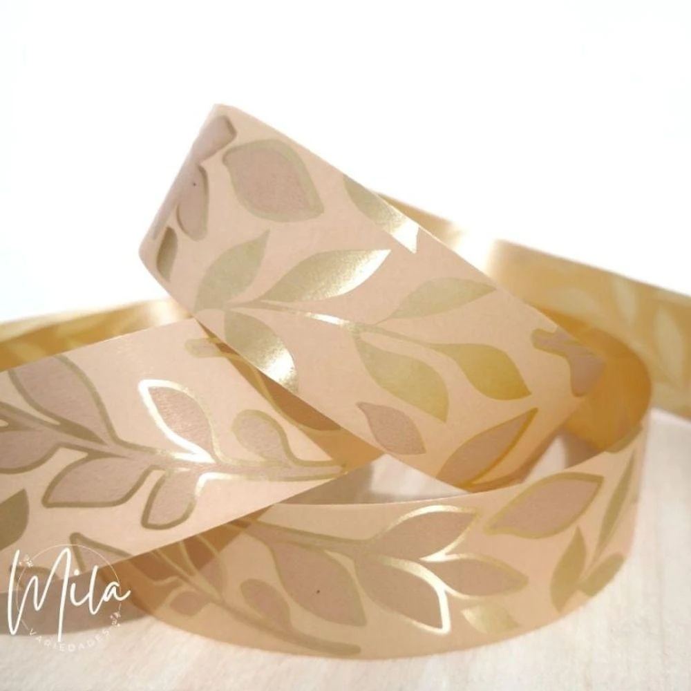 Fita Decorada para Laço em Polietileno 32mm X 10 Metros Aurora Barbante Ouro