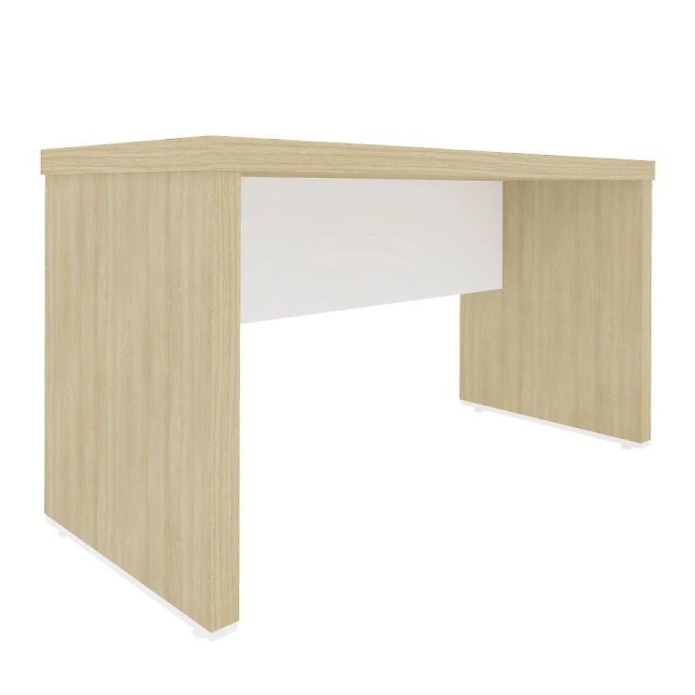 Kit Escritório Completo 1 Mesa 135cm 1 Balcão Baixo 1 Gaveteiro com Rodinhas Conjunto Escritório Completo 1 Mesa 135cm 1 Balcão Baixo 1 Gaveteiro Volante Artany Carvalho/Branco