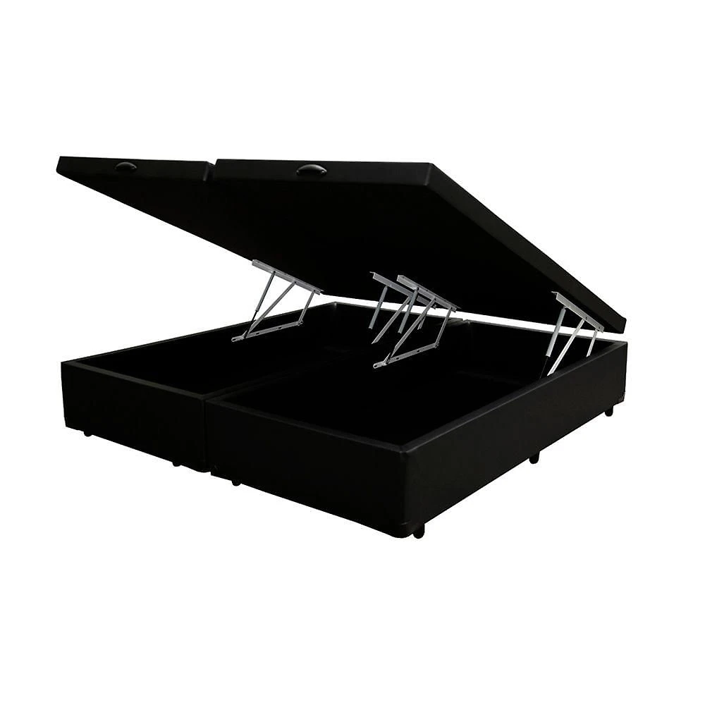 Cama Box Baú Blindado Queen Bipartido Sintético Preto 41x158x198 Homequeen