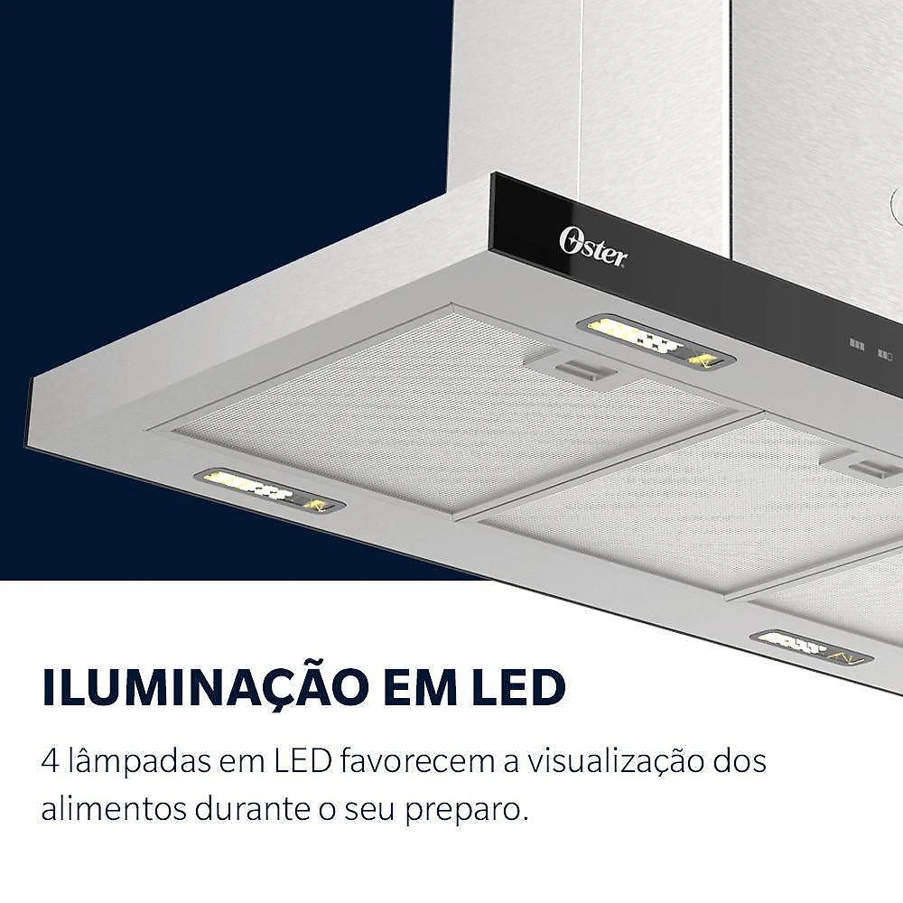 Coifa De Ilha Oster Inox Touch Control 90cm 110V