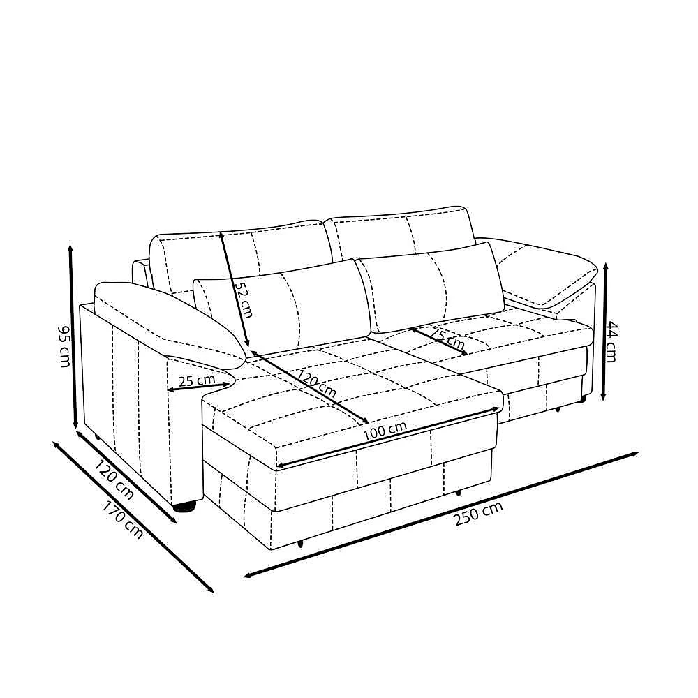 Sofá Nolan G58 3 Lugares Retrátil 250cm Marrom Couro Gran Belo