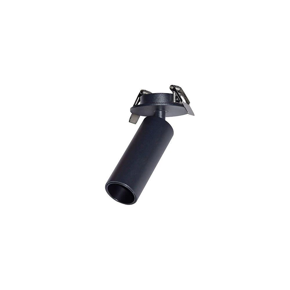 Spot Direcionável De Embutir Nordecor Kona Canopla Redonda Led Alto Irc 97 3w Bivolt Preto 2700k Luz Amarela