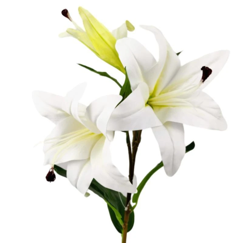 Miniatura Lirio Branco Planta Artificial Permanente 95X16Cm Toque Real