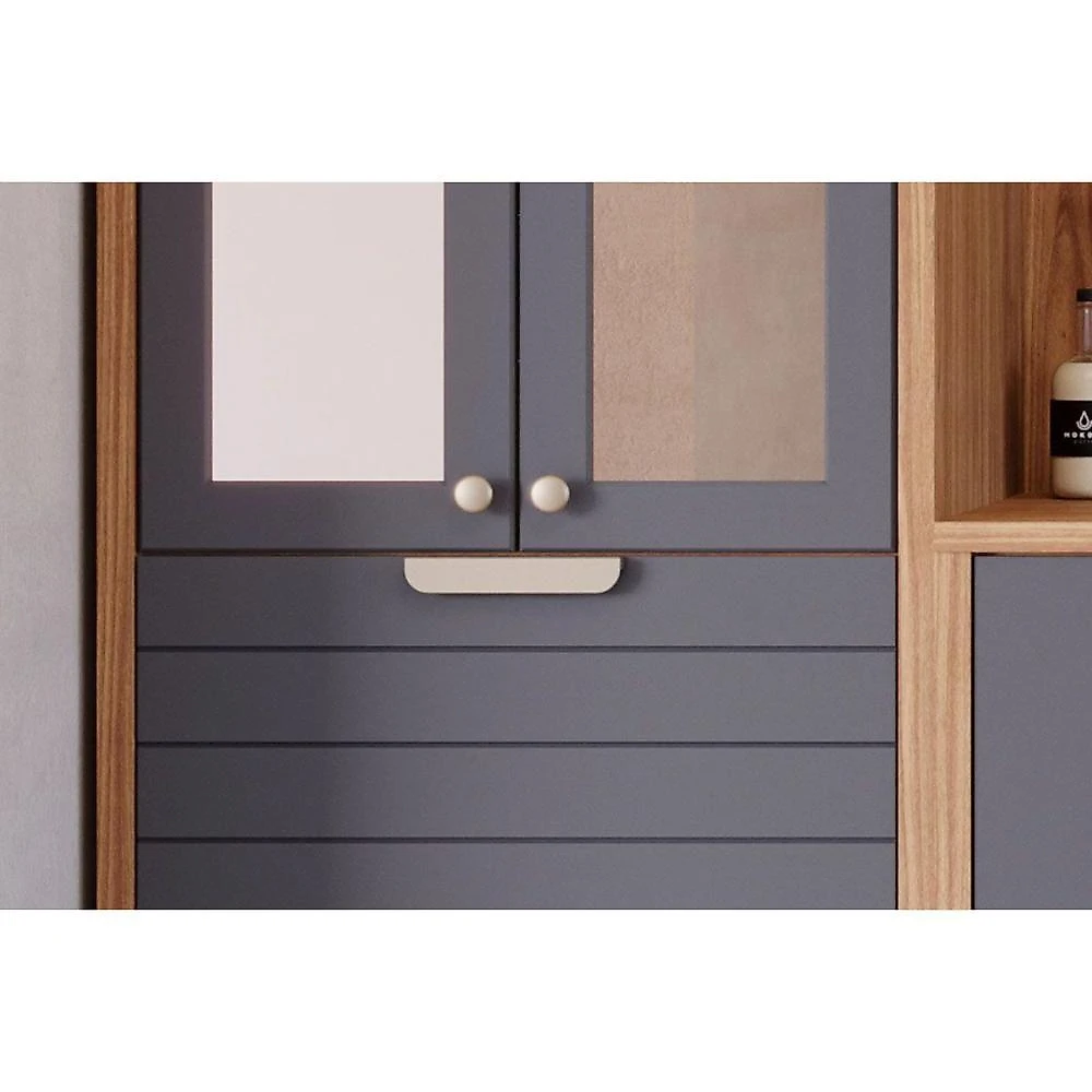 Cozinha Eloise 3 Portas 1 Gaveta MDF 120CM Cinamomo e Platina MGM