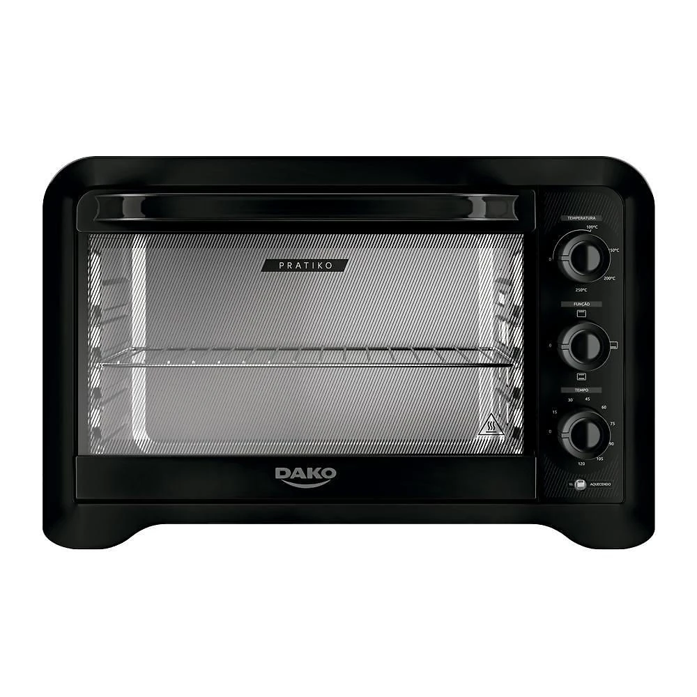 Forno De Bancada Elétrico Dako Pratiko 50L Com Grill Preto 220V