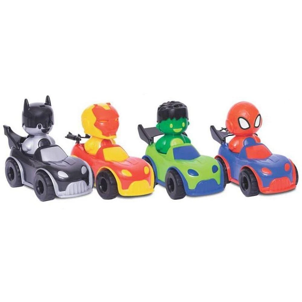 Brinquedo Baby Heróis Esquadrão 4 Personagens com Veículos Mercotoys