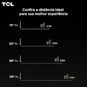 Smart TV TCL 65 Polegadas 65C6K QD-Mini LED 4K UHD Google TV 144Hz HDR10+