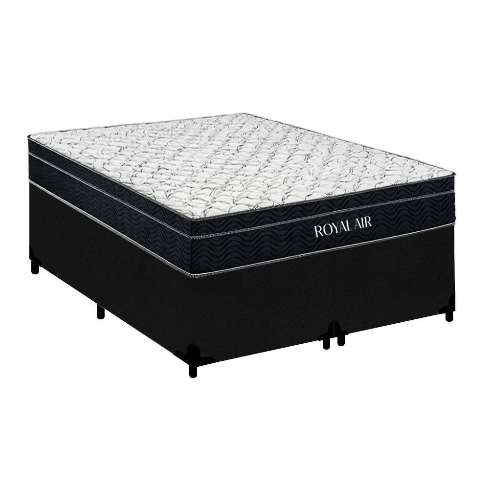 Cama Box com Colchão Casal Royal Air Pillow Top Molas Ensacadas Suede Royal