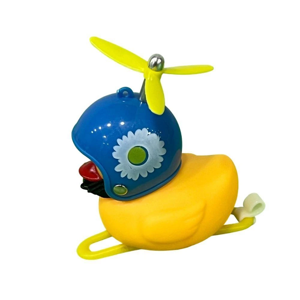 Miniatura Patinho Buzina Borracha Moto Bike Guidão Luz Hélice Modelos Azul