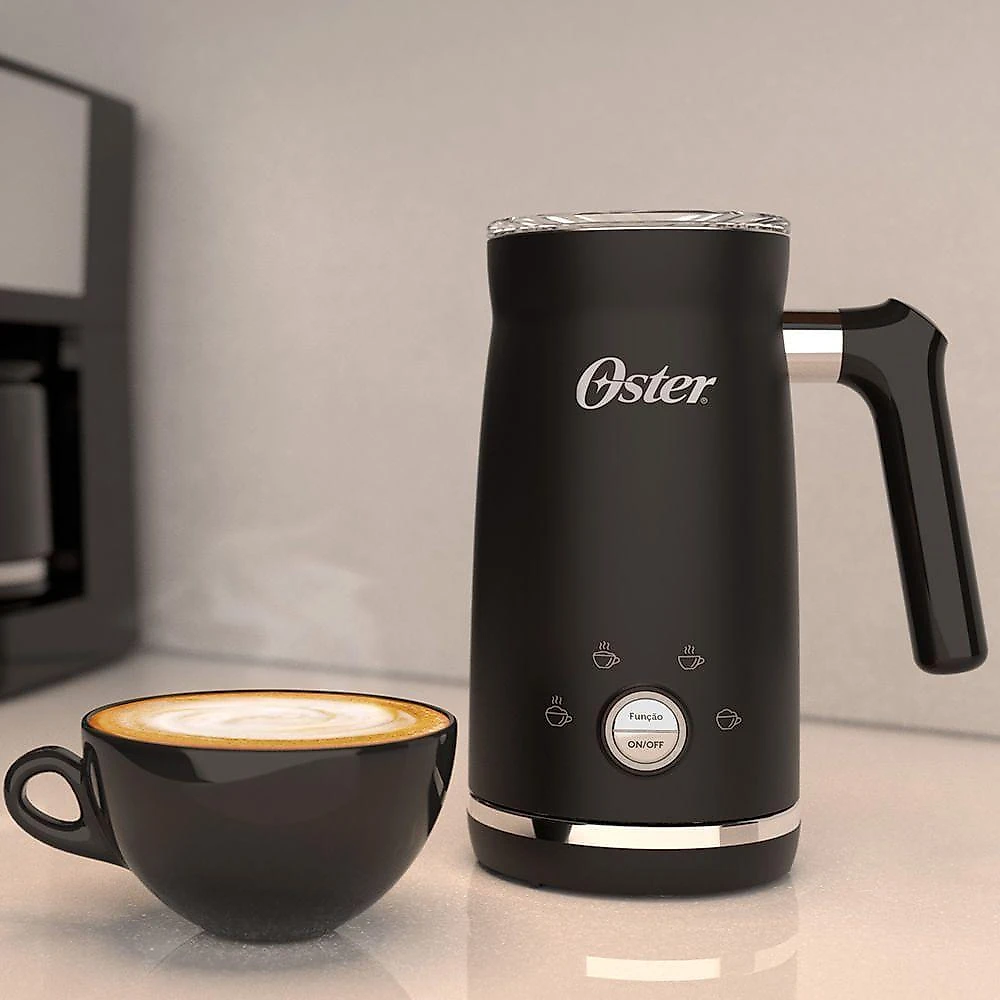 Espumador de Leite Elétrico 4 em 1 300ML 110V para Cafés com Base Aquecedora Oster