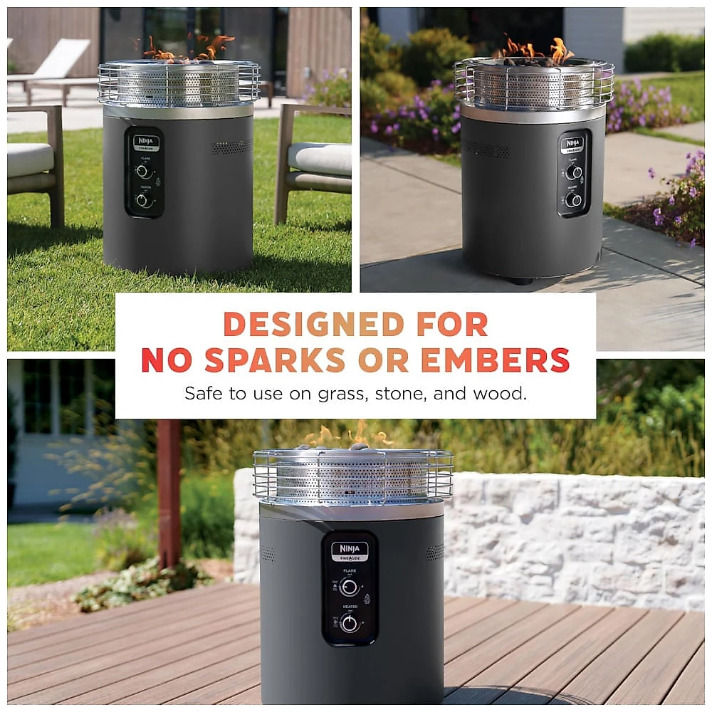 Ninja Fireside360 - Aquecedor Externo e Fogueira Portátil 3 Modos, Chama Sem Fumaça, Controle Fácil, 80.000 BTUs
