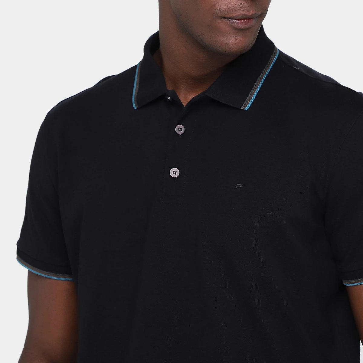 Miniatura Camisa Polo Ellus Masculina Preto+Azul - G