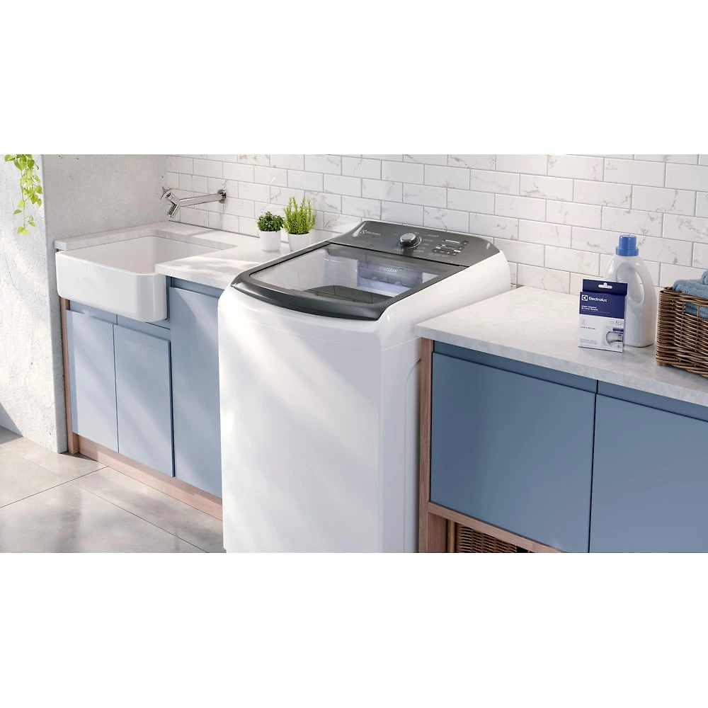 Miniatura Lavadora de Roupas Electrolux 18kg Efficient Branca com Cesto Inox e Jet&Clean - LEE18 110