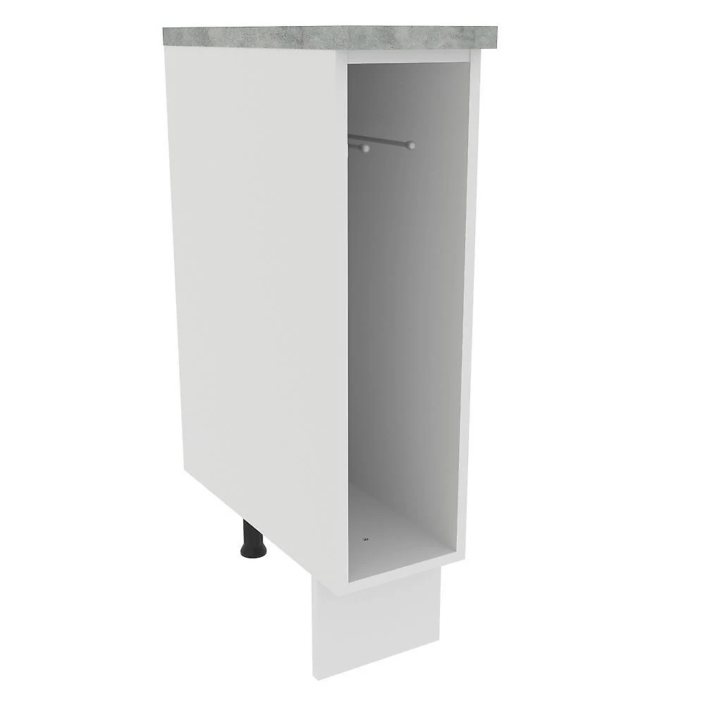 Balcão porta-pano madesa para cozinhas glamy, agata e stella 20 cm (com tampo) - branco