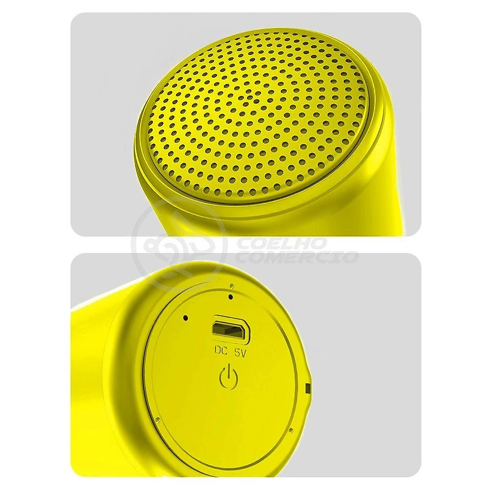 Mini Caixa De Som Wireless Speaker Potente Bluetooth Amarelo
