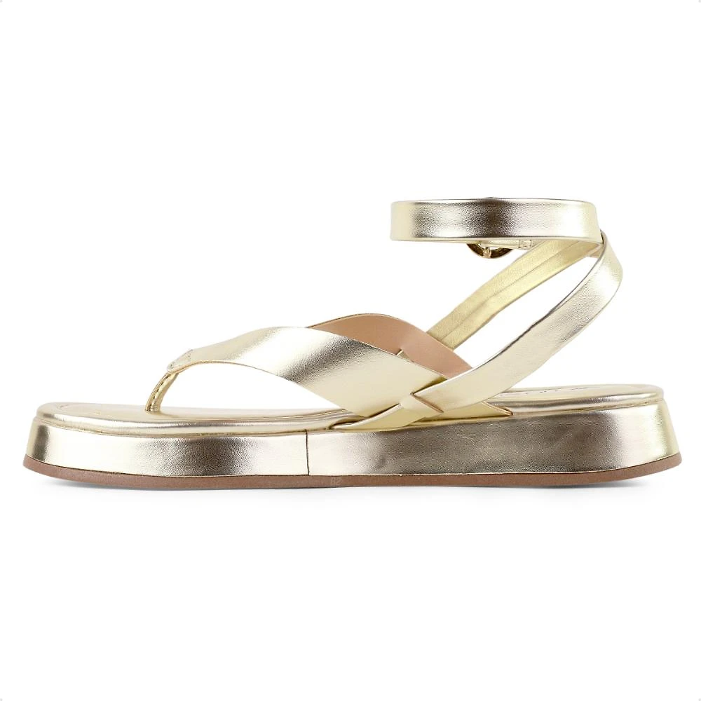 Miniatura Sandália Papete Via Uno Flatform Feminina Dourado - 34