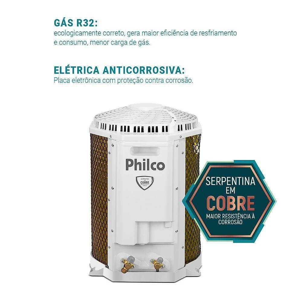 Ar condicionado split inverter philco pac12qg espelhado 12000 btus quente e frio 220v
