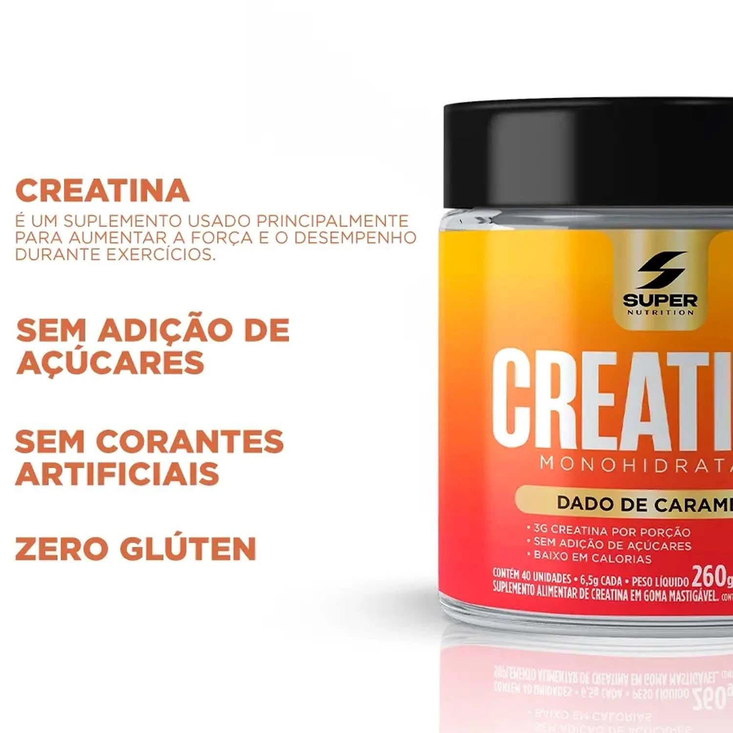 Miniatura Creatina Dado De Caramelo (40 Unidades) Supernutrition
