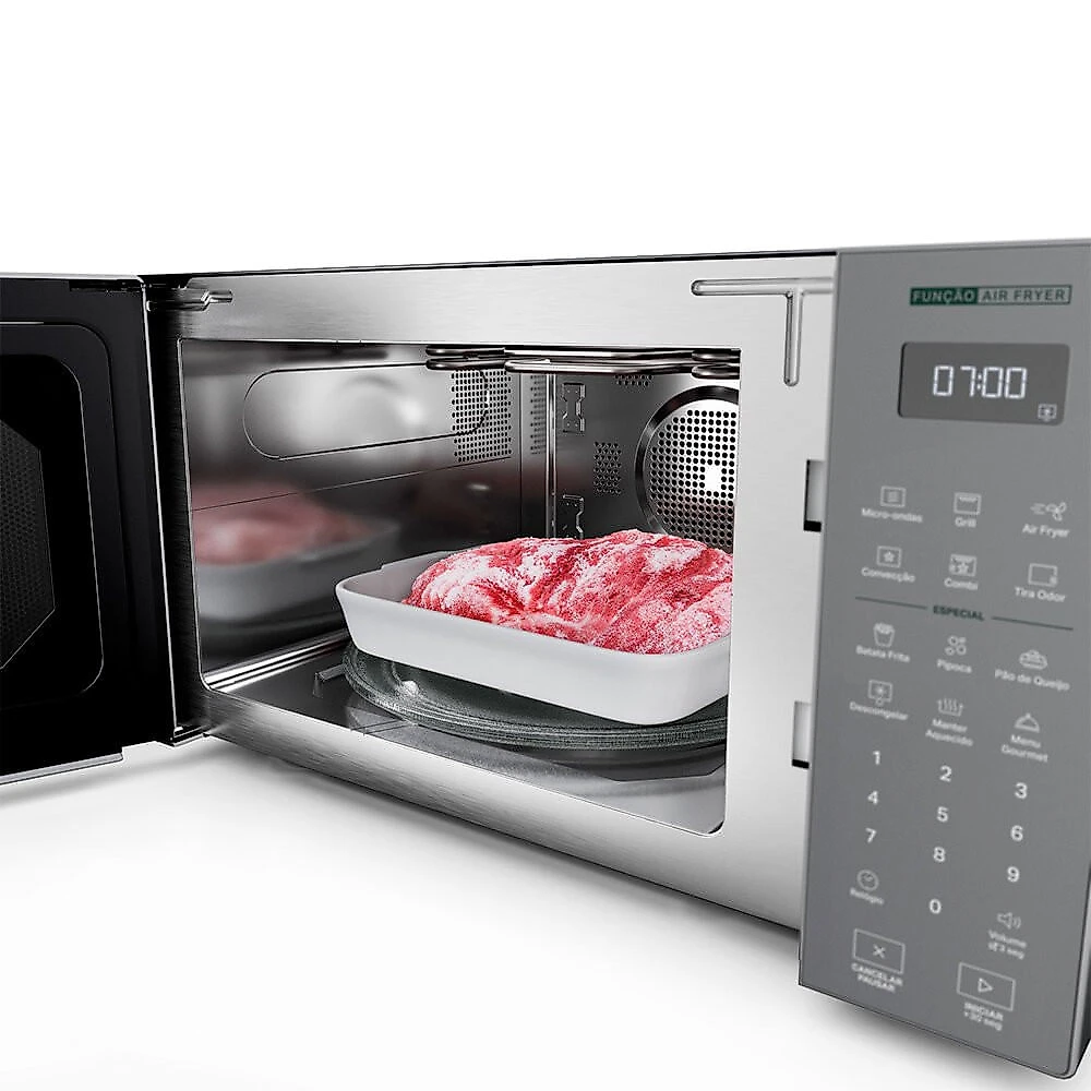 Micro-Ondas Brastemp com Tecnologia Air Fryer Inox 29 Litros - BMC29AR Inox - 110V