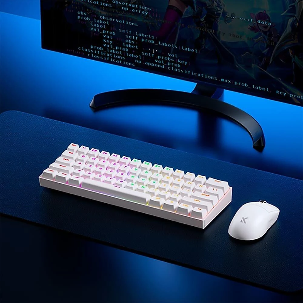 Teclado Magnético Gamer MCHOSE Ace 60 Hall Effect, RGB, Switch Magnético Uranus Standard, Branco - Ace60-7A