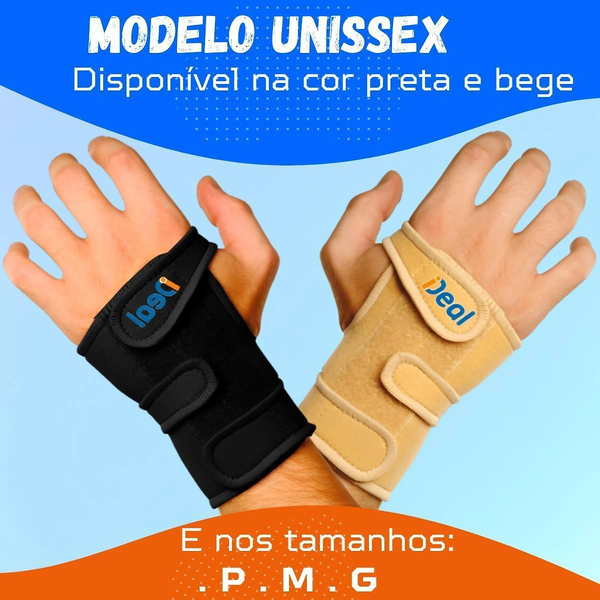 Miniatura Munhequeira Com Tala Órtese Punho Mão - Esquerdo Preto M