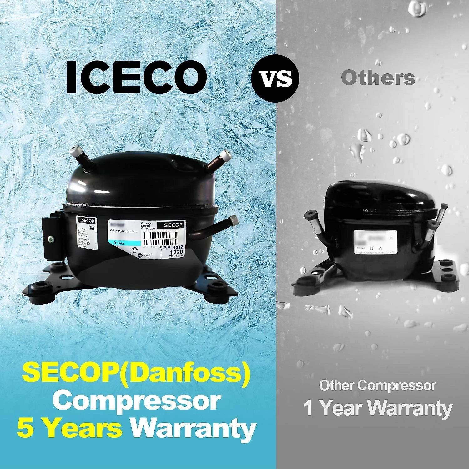 ICECO VL60 Mini Geladeira Automotiva Portátil 1224V 110220V 60 L