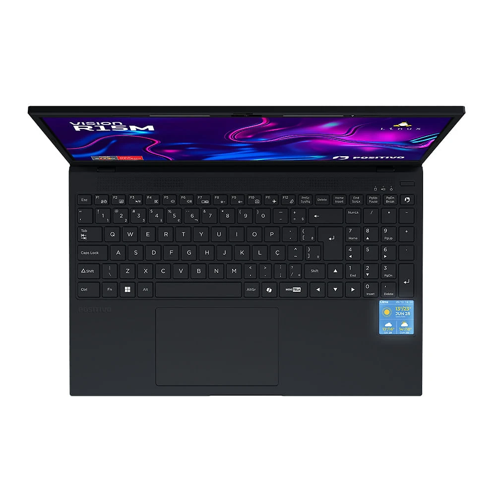 Miniatura Notebook Positivo Vision R15M AMD® Ryzen 5-5625U Linux 16GB RAM 512GB SSD Wi-Fi 6 15” Full HD IPS Minitela - Preto
