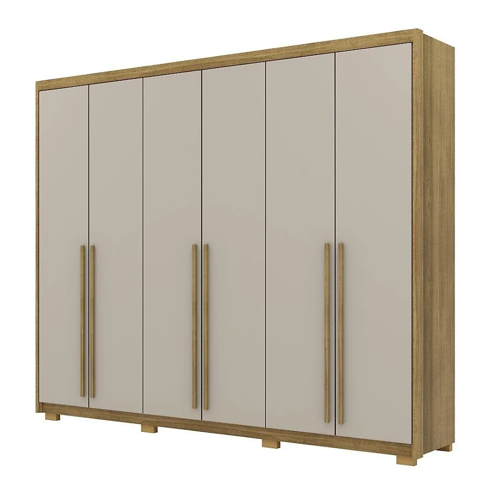 Guarda Roupa Casal 6 Portas 6 Gavetas Dubai Majestic-fendi Nature-fendi