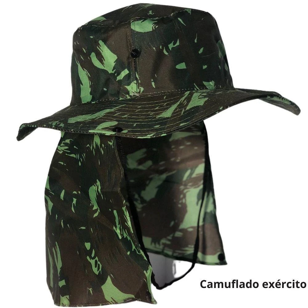 Kit 2 Chapéu Pescador Australiano Proteção Solar Nuca Pescoço Exercito OEM
