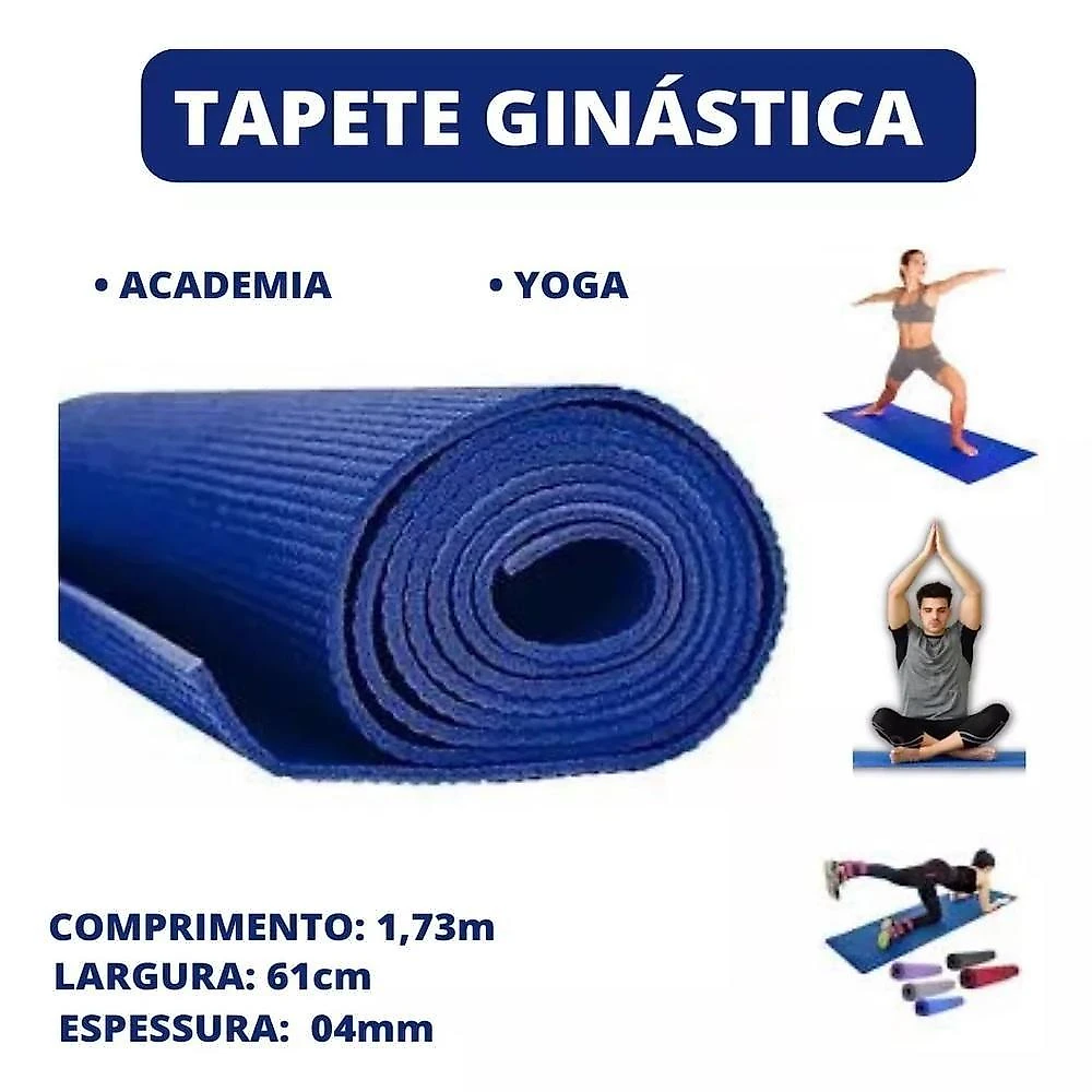 Tapete Yoga Mat para Pilates Alongamentos Antiderrapante em PVC Utibom