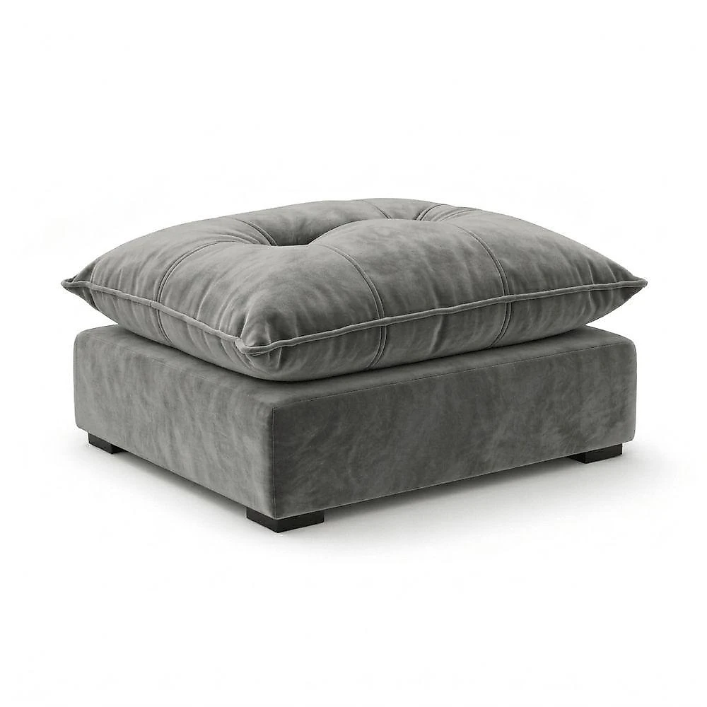 Cama Puff para Pet Black House Decor para Cachorro e Gato em Suede Cinza 1 Unidade