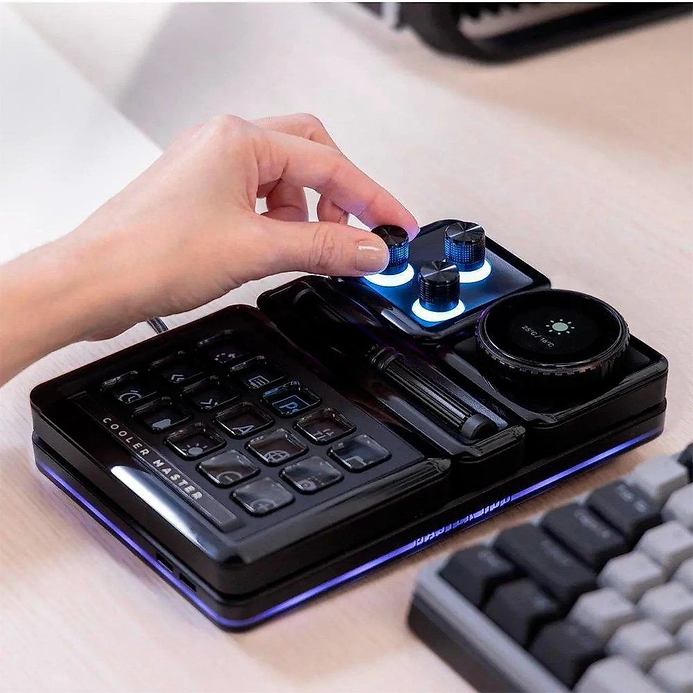 Módulo de Controle Cooler Master para MasterHub, Encoder com Display IPS, Customizável, Preto - MHDD01AA22