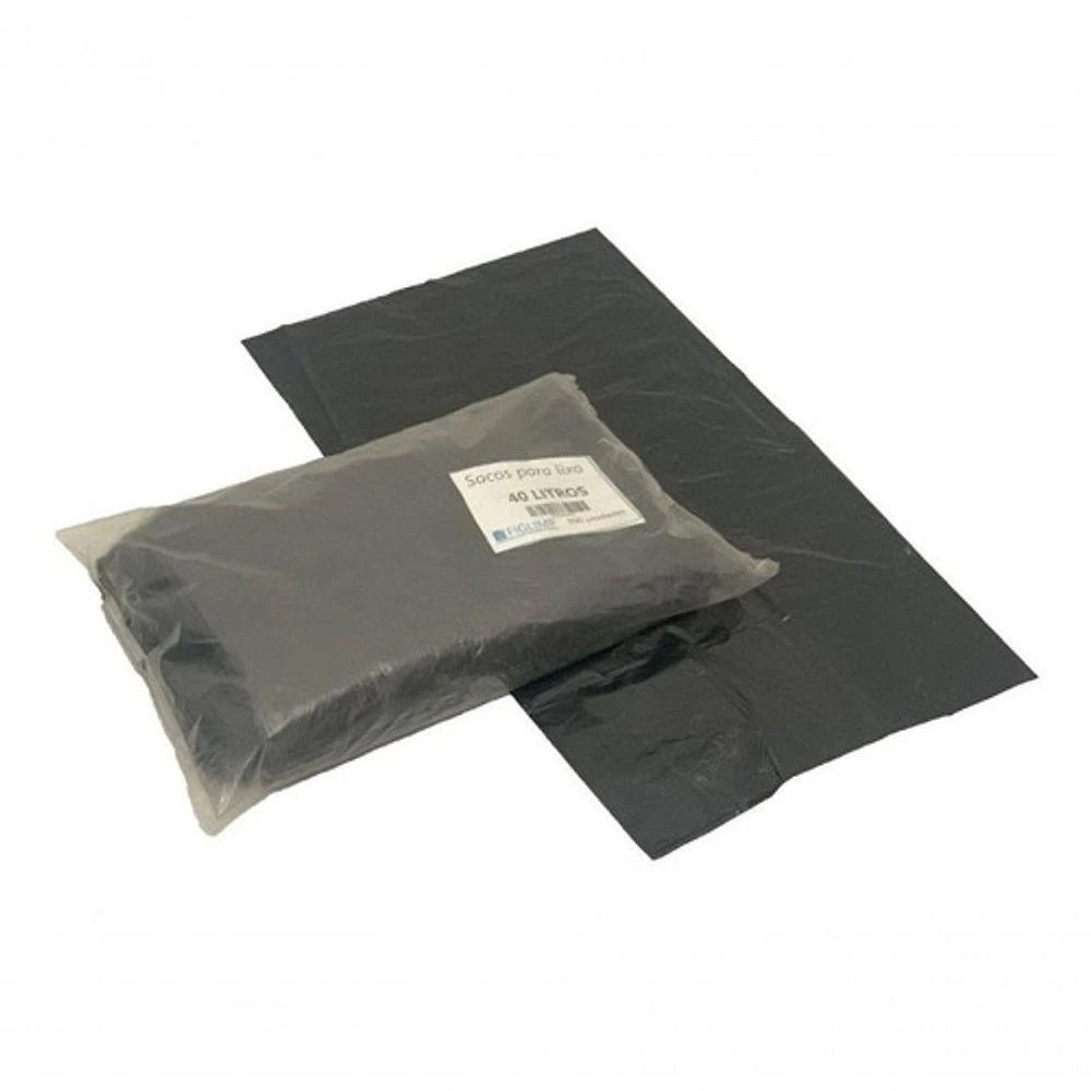 Saco para Lixo Saco de Lixo 40l Preto Resistente 40L Pacote com 100 Unidades Higipack