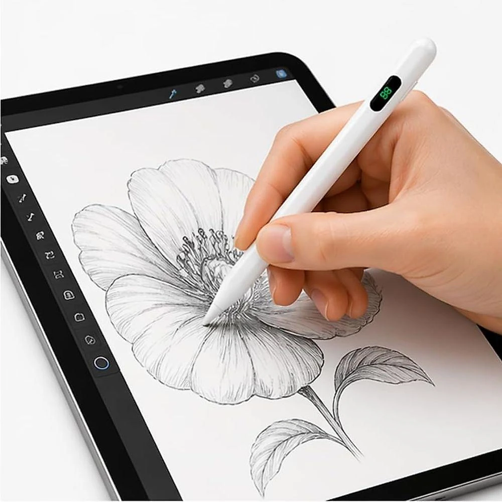 Caneta Touch Stylus Pencil KA-0211 com Display Digital LED e 03 Pontas Kapbom