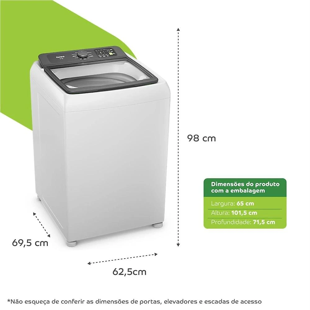 Lavadora de roupas consul 15kg cwn15ab com modo eco - branca 110