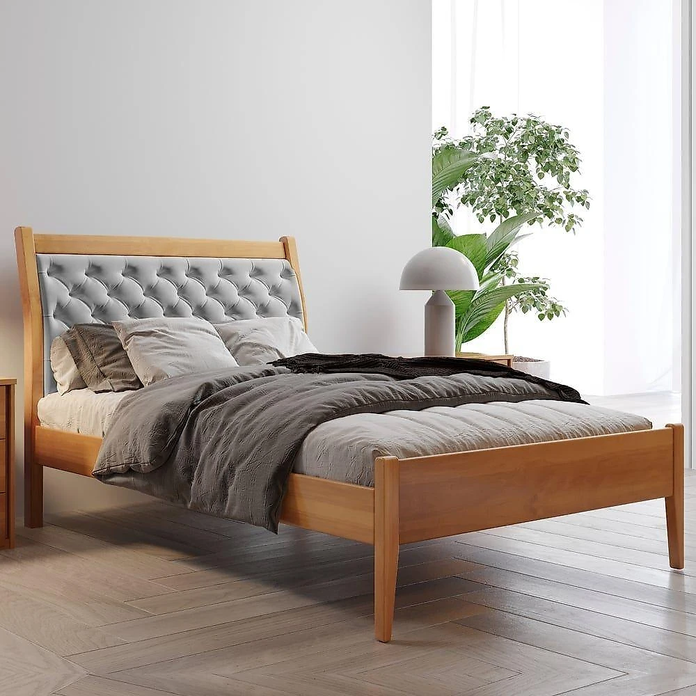 Cama Solteiro 90cm Vivare Amêndoa Mel-tecido Welutop Josandro Amêndoa Mel-tecido Welutop