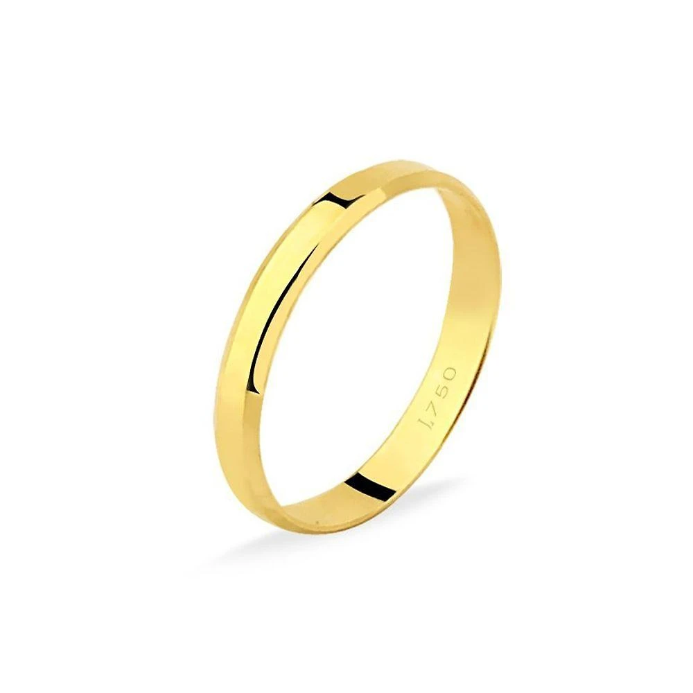 Aliança Ouro Amarelo 18k Plana Laminada T3 L 7.2 Tamanho 21