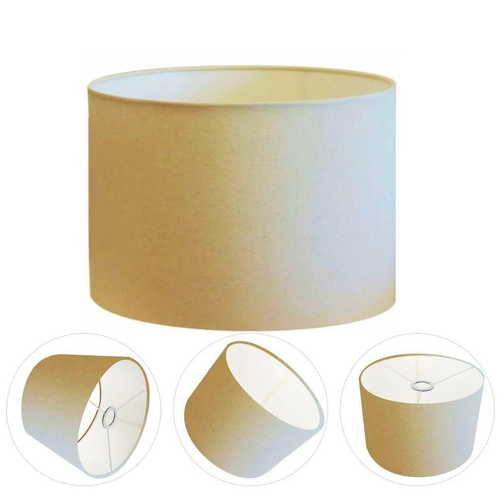 Cúpula Abajur E Luminária Cilíndrica Vivare Cp-7019 ø40x30cm - Bocal Nacional Algodão-crú