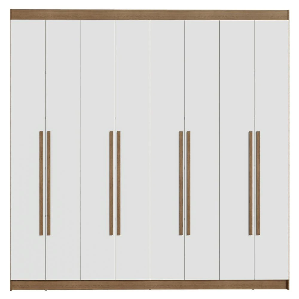 Guarda-Roupa Casal 8 Portas Batentes Venus Madesa R Rustic/Branco/Rustic