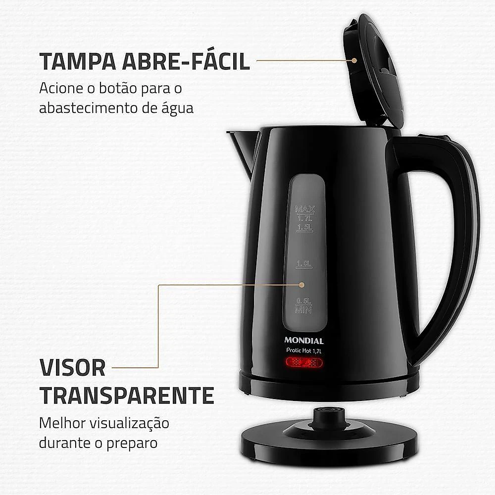 Chaleira Elétrica Pratic Hot 1,7l Mondial- Ce-17 Chaleira Eletrica Ce-17 220v/60hz