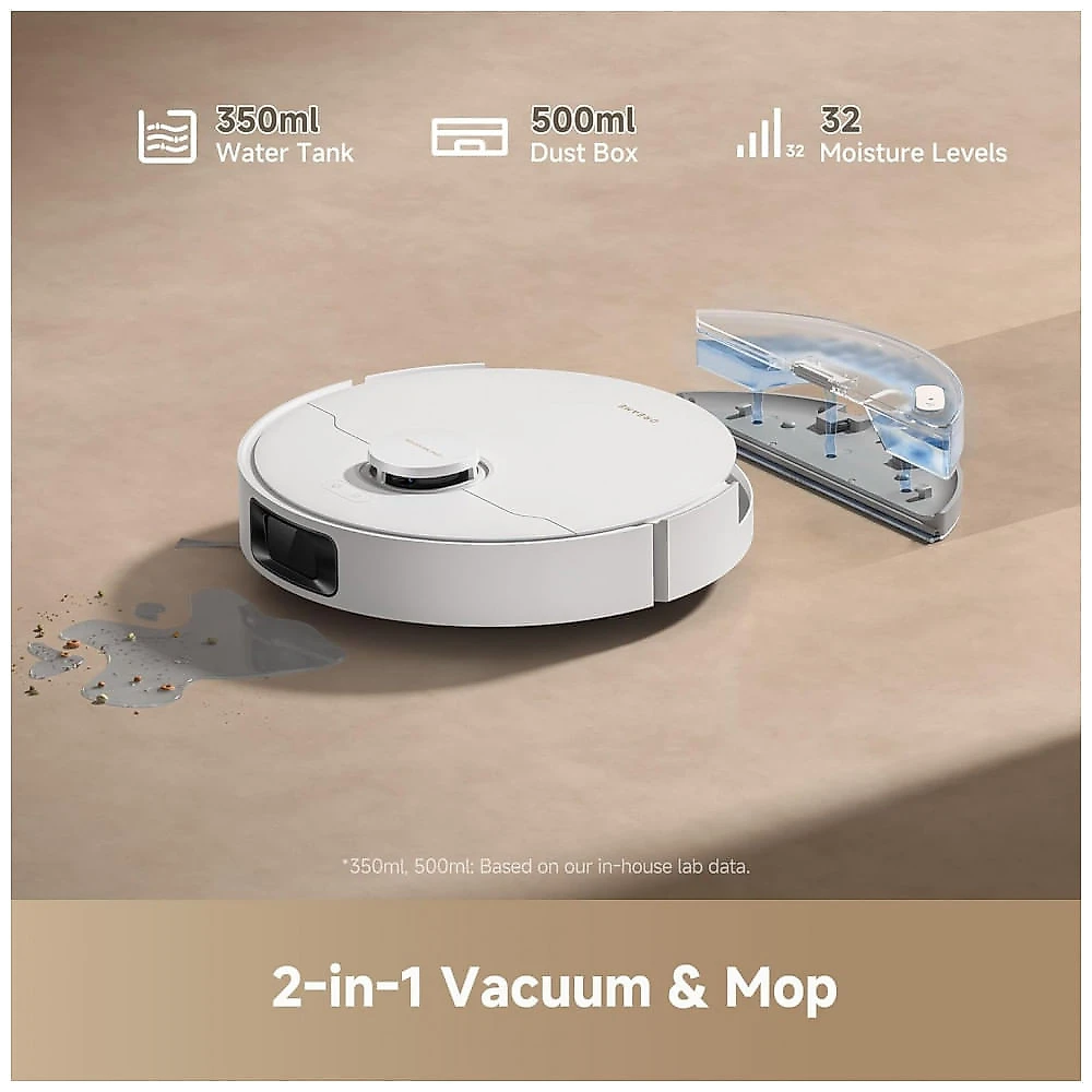 Robô aspirador e mop Dreame branco sucção 13000Pa autoesvaziamento 5L DuoBrush mapeamento LDS D20 Plus 110V