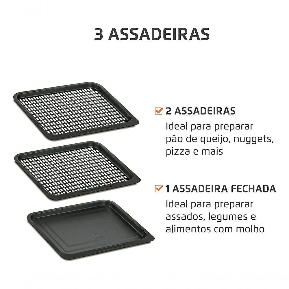 Fritadeira Air Fryer sem Óleo Mondial AFON-12L-BI 12L 2000W Digital Preto 110V