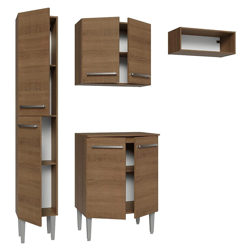 Armário de cozinha compacta 156 cm rustic emilly madesa 03