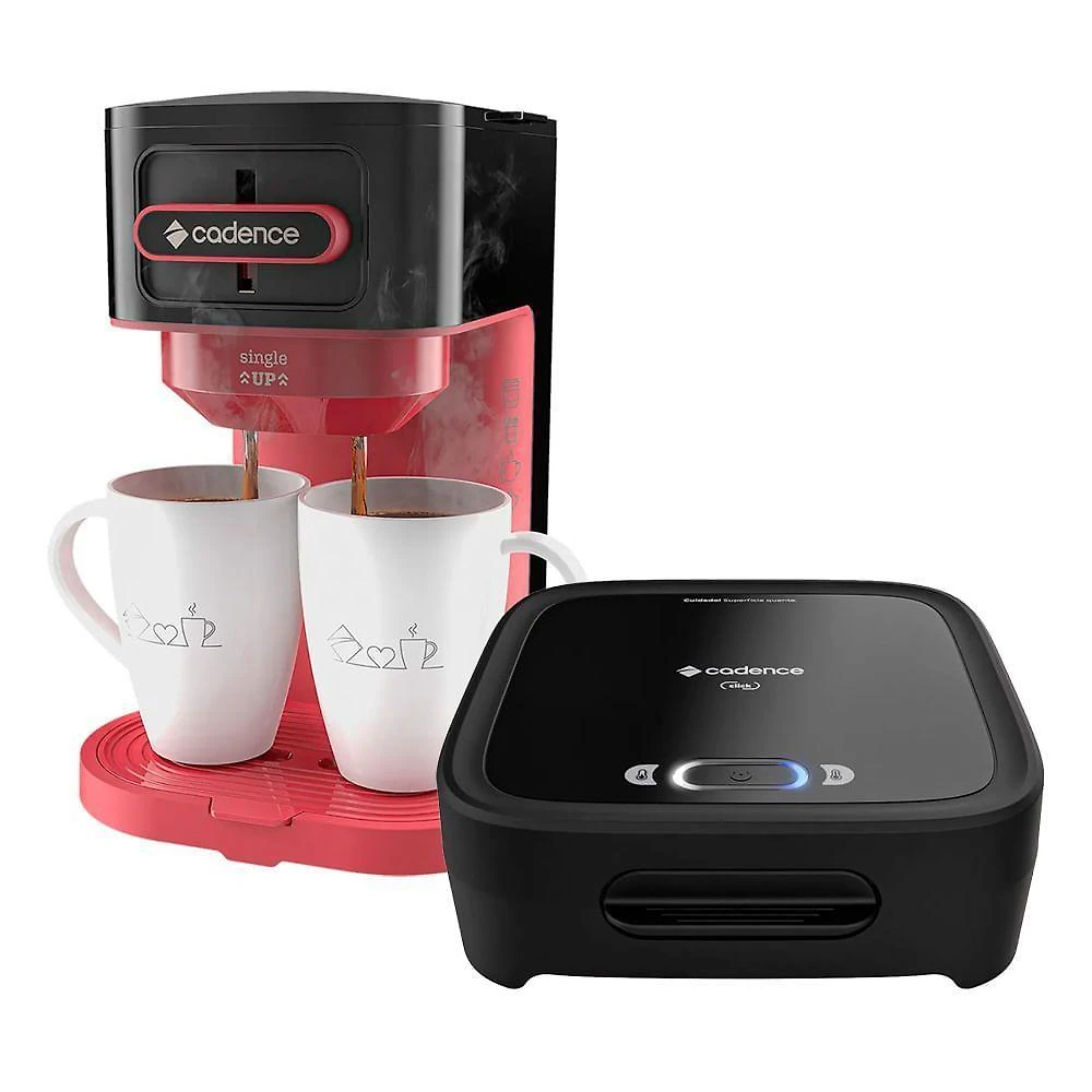 Kit sanduicheira elétrica san400 e cafeteira single up caf230 110v cadence