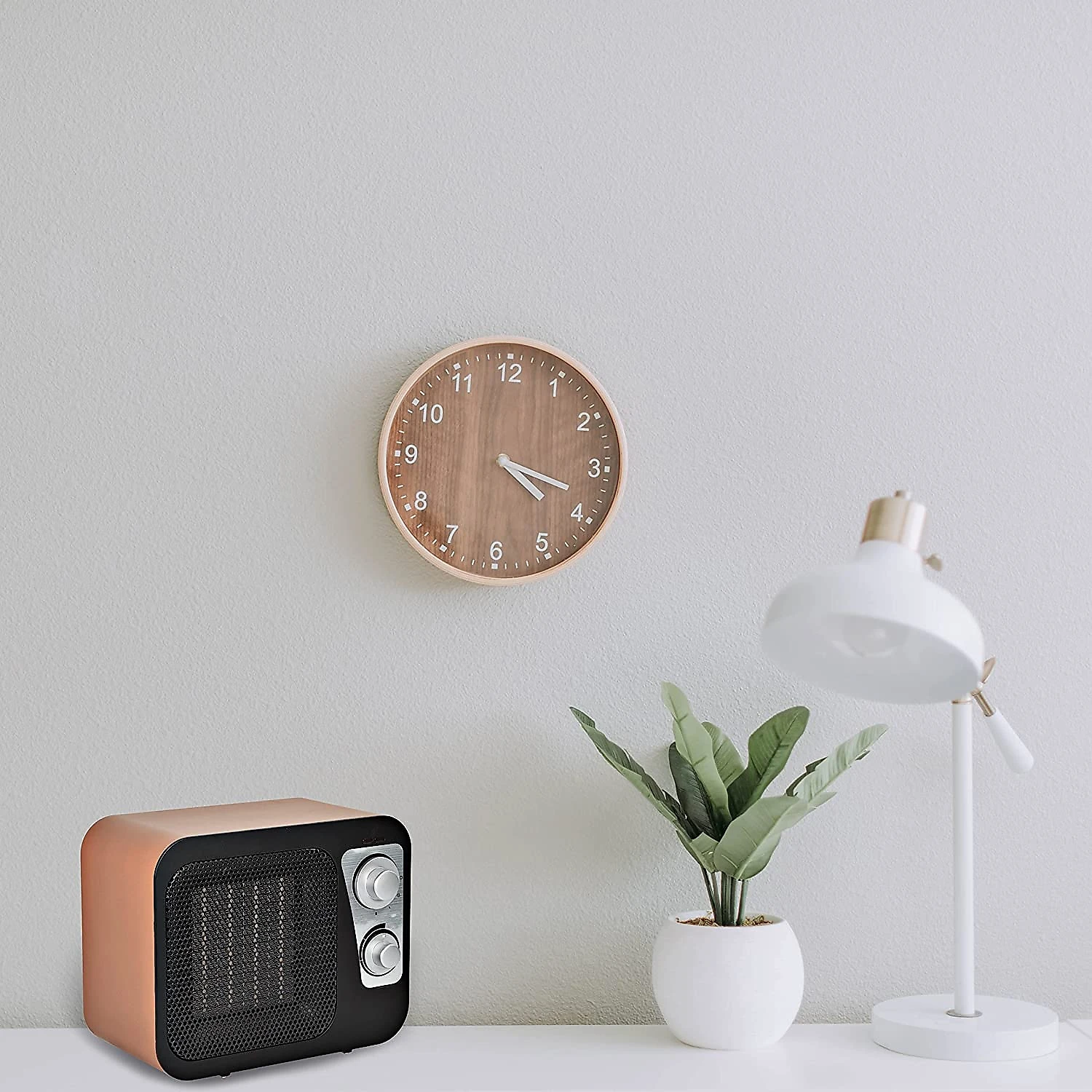 Comfort Zone Aquecedor Elétrico Retro de Cerâmica com 2 N íveis de Potência e Termostato Ajustável 110V1500W Marrom