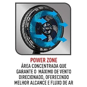Ventilador de Mesa Arno Xtreme Force VB40 40cm 3 Velocidades 6 Pás Preto 110V